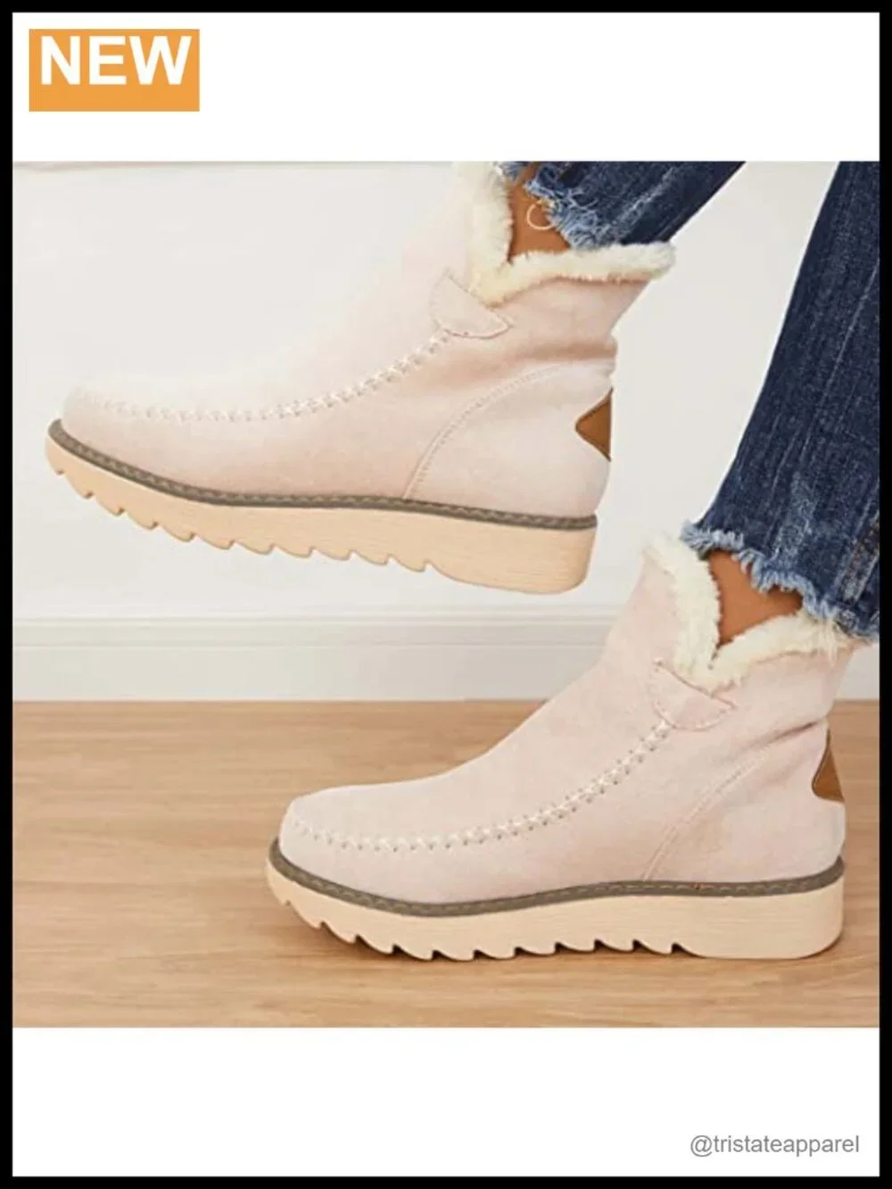 Womens Ankle Snow Boots Waterproof Warm Faux Fur Lining Non-Slip Winter